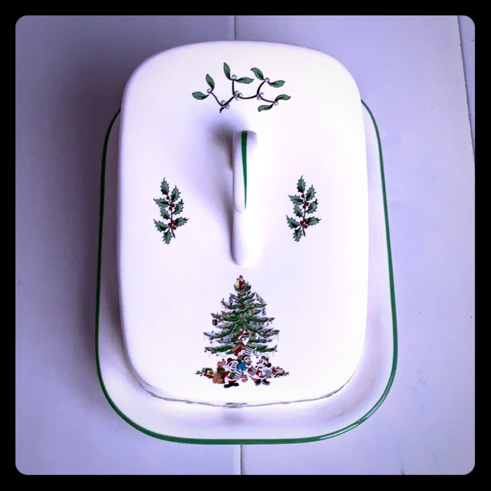 {Spode} - Disney Christmas Cheese Dish with Lid